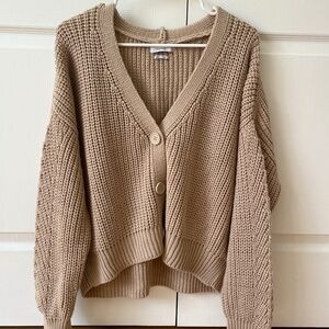 Beige Crocheted Cardigan